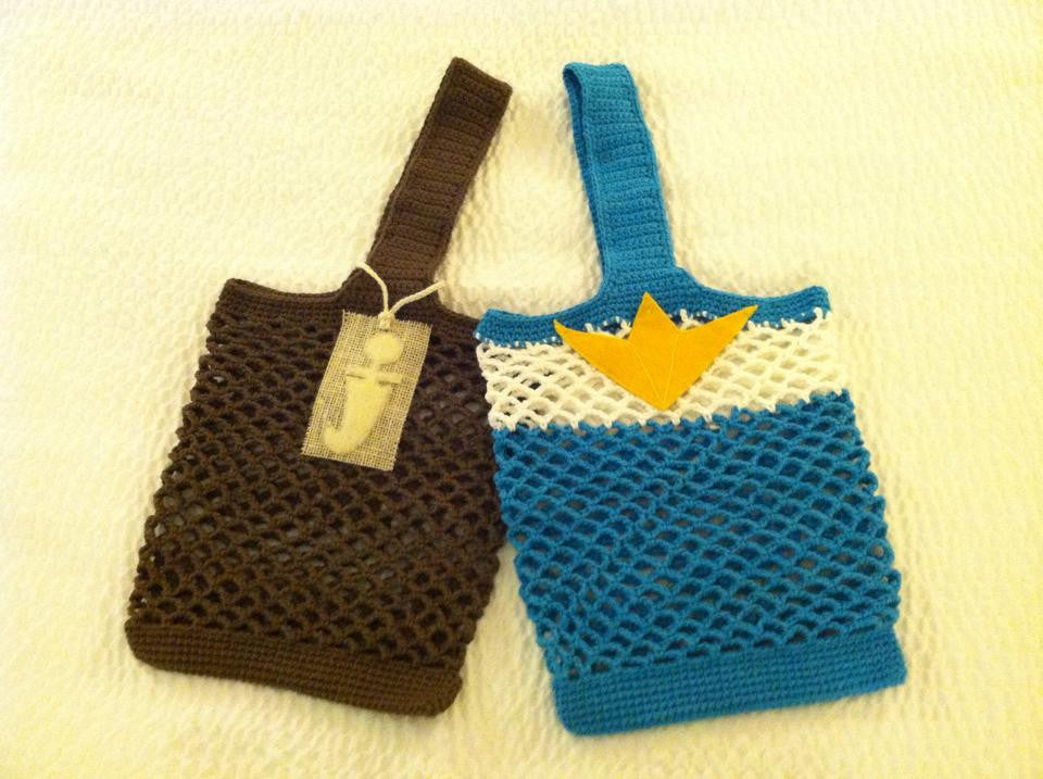 Handmade themed crochet bags